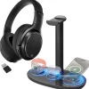 Delton M101 Wireless Noise Canceling Bluetooth Stereo Computer Headset and Stand, Black (DHSWC1101XD)