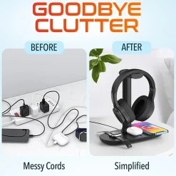 Delton M101 Wireless Noise Canceling Bluetooth Stereo Computer Headset and Stand, Black (DHSWC1101XD)