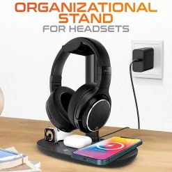 Delton M101 Wireless Noise Canceling Bluetooth Stereo Computer Headset and Stand, Black (DHSWC1101XD)