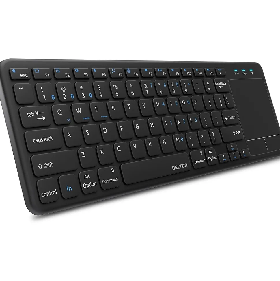 Delton N60 Bluetooth Keyboard with Touchpad, Small Portable Wireless Computer Keyboard, Black (DKMIN60-WB)