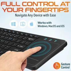 Delton N60 Bluetooth Keyboard with Touchpad, Small Portable Wireless Computer Keyboard, Black (DKMIN60-WB)