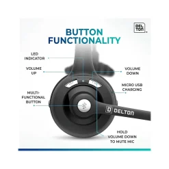 Delton Noise Canceling Bluetooth On Ear Mobile Headset, Black, 2/Pack (DBTHEAD10XBTDLX2)