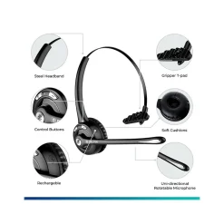 Delton Noise Canceling Bluetooth On Ear Mobile Headset, Black, 2/Pack (DBTHEAD10XBTDLX2)