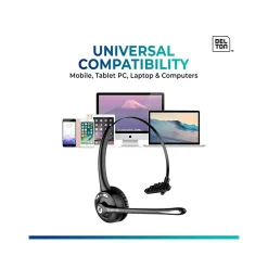 Delton Noise Canceling Bluetooth On Ear Mobile Headset, Black, 2/Pack (DBTHEAD10XBTDLX2)