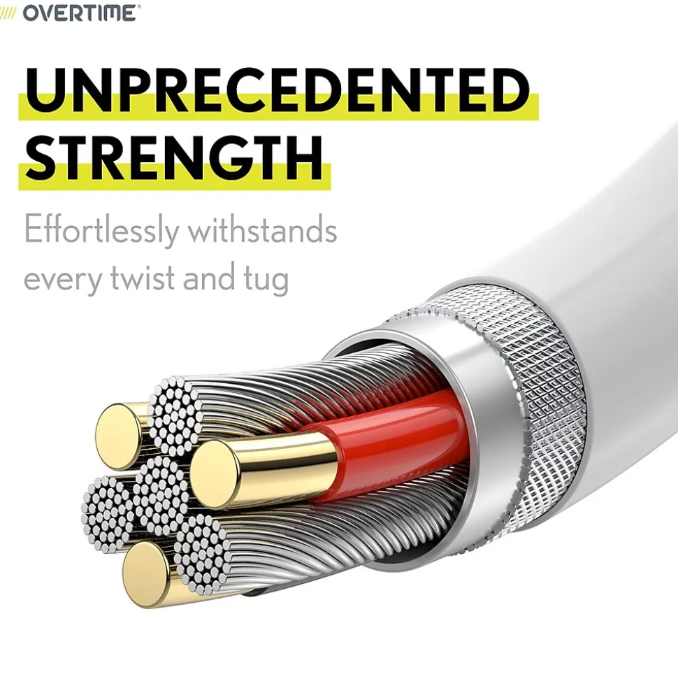 Delton Overtime USB-C/USB Wall & Car Chargers with Two Apple MFi Certified Cables for iPhone/iPad, White (CE14550A)