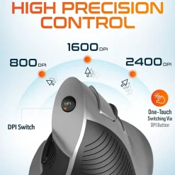 Delton S22 Vertical Wireless Optical 2.4 GHz Mouse, Black (DMERGS22-WB)