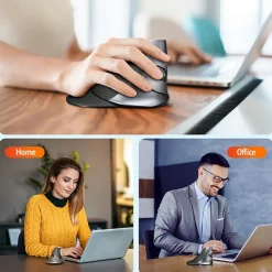 Delton S22 Vertical Wireless Optical 2.4 GHz Mouse, Black (DMERGS22-WB)