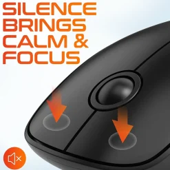 Delton S15 Wireless Ambidextrous Optical 2.4 GHz Mouse, Black (DMS15-WB)