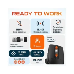 Delton S18 Wireless Optical Mouse, Black (DMS18-WB)