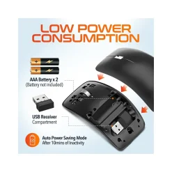 Delton S10 Wireless Optical Mouse, Black (DMERGS10-WB)