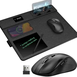Delton S8/D101 Wireless Optical 2.4 GHz Mouse and Non-Skid Mouse Pad, Black (DMMPADKIT101)