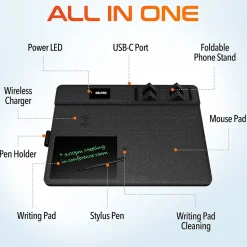 Delton S8/D101 Wireless Optical 2.4 GHz Mouse and Non-Skid Mouse Pad, Black (DMMPADKIT101)