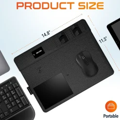 Delton S8/D101 Wireless Optical 2.4 GHz Mouse and Non-Skid Mouse Pad, Black (DMMPADKIT101)