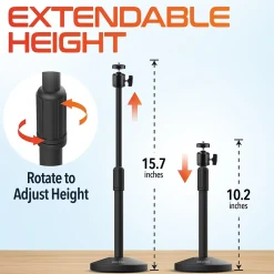 Delton T301 360° Webcam Stand, Camera Stand for Video Calls/Streaming/Recording, Black (DCT301)