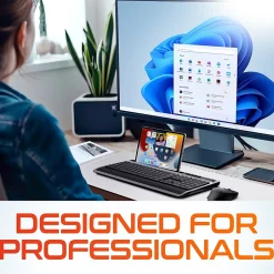 Delton T42 Wireless Keyboard with Tablet Holder and M42 Optical Mouse Combo, Black (DKBMT42-WB)