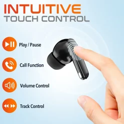 Delton T70 Wireless Noise Canceling Bluetooth Computer Earbuds, Black (DBHT70)