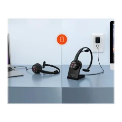 Delton 50X Pro Wireless Noise Canceling Bluetooth Mono Computer On-Ear Headset, Black (DBTHEAD50XBTDL)