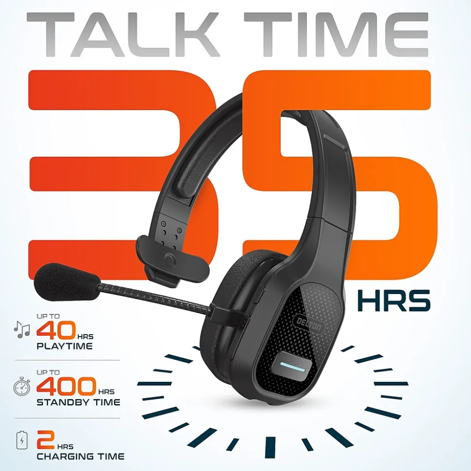 Delton 20X Professional USB-C, 3.5mm Noise Canceling Bluetooth On Ear Headset (DBTHEAD20XBTDLHSAS1)