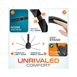 Delton 60X Stereo Noise Canceling Bluetooth Computer Headset - Compatible with MS Teams, Black (DBTHEAD60XBTDL)