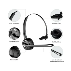 Delton 10X Wireless Noise Canceling Bluetooth Mono On Ear Headset (10XBTDLHSAS1)