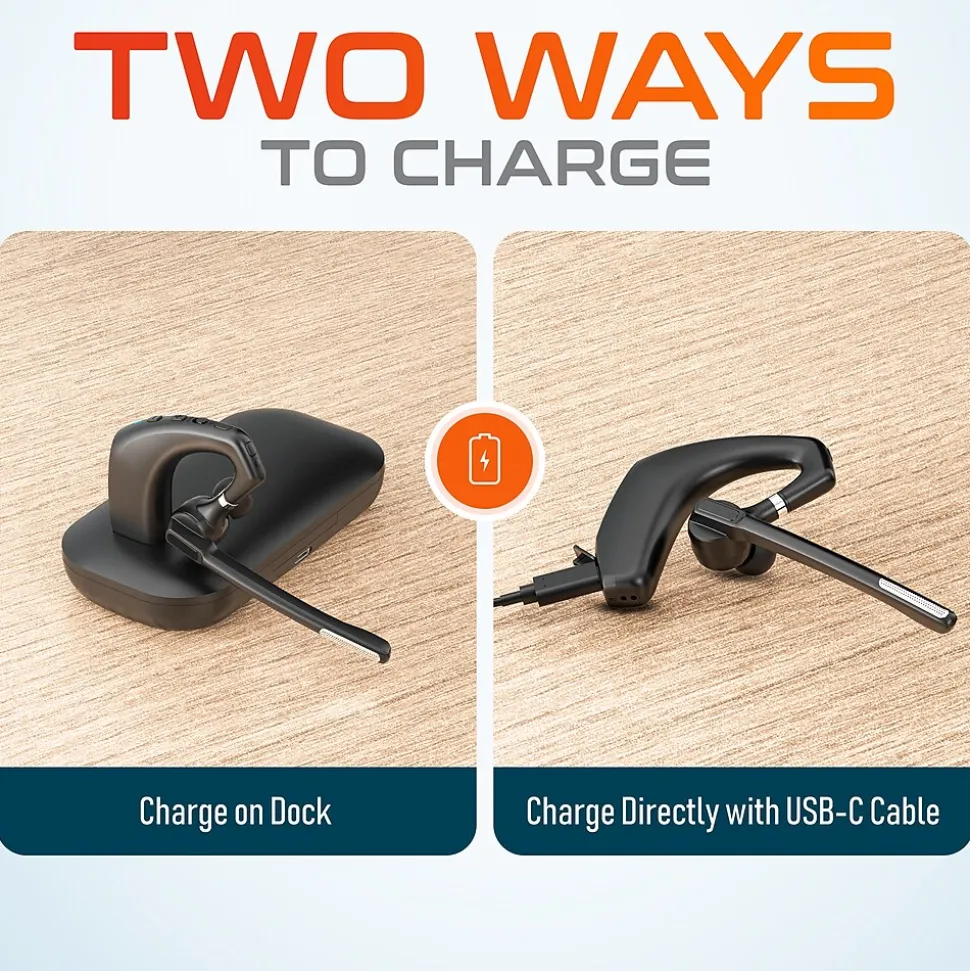 Delton 95X Wireless Noise Canceling Bluetooth Computer Headset, MS Teams, Black (DBH95X)