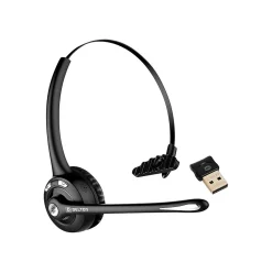 Delton 10X Wireless Noise-Canceling Bluetooth Over-the-Head Mono Computer Headset, Black (DBTHEAD10XBTDL)