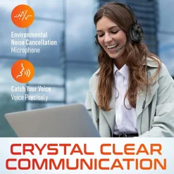 Delton 32Y MS Teams Noise-Canceling On-Ear Computer Headset, USB Type-A & Type C, Black (DWH32Y)