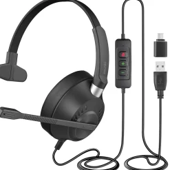 Delton 40Y Noise-Canceling Mono Over-the-Ear Headset, USB Type-A (DWH40YAC)