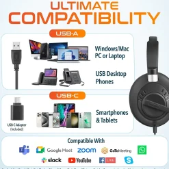 Delton 42Y Noise-Canceling Stereo Over-the-Ear Headset, USB Type-A (DWH42YAC)