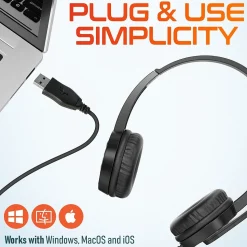 Delton 12Y Stereo On-Ear Computer Headset, USB Type-A (DWH12Y)