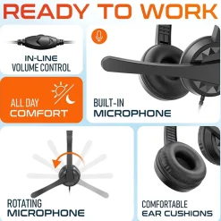 Delton 12Y Stereo On-Ear Computer Headset, USB Type-A (DWH12Y)