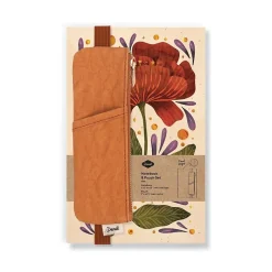 Denik Burgundy Bloom 1-Subject Composition Notebook, College Ruled, Multicolor (NBPOUCHSET1378L)