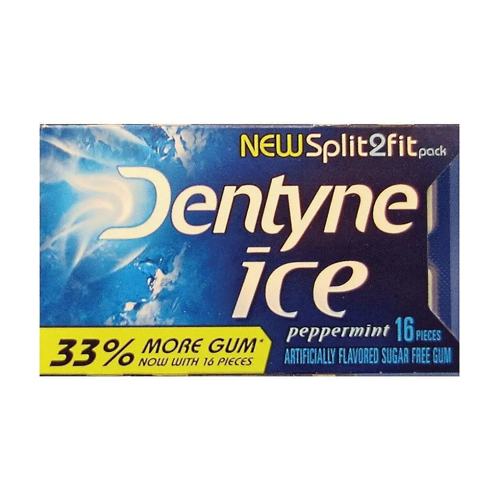 Dentyne Ice Sugar Free Gum, Peppermint, 16 Pieces/Pack, 9 Packs/Box (31254)