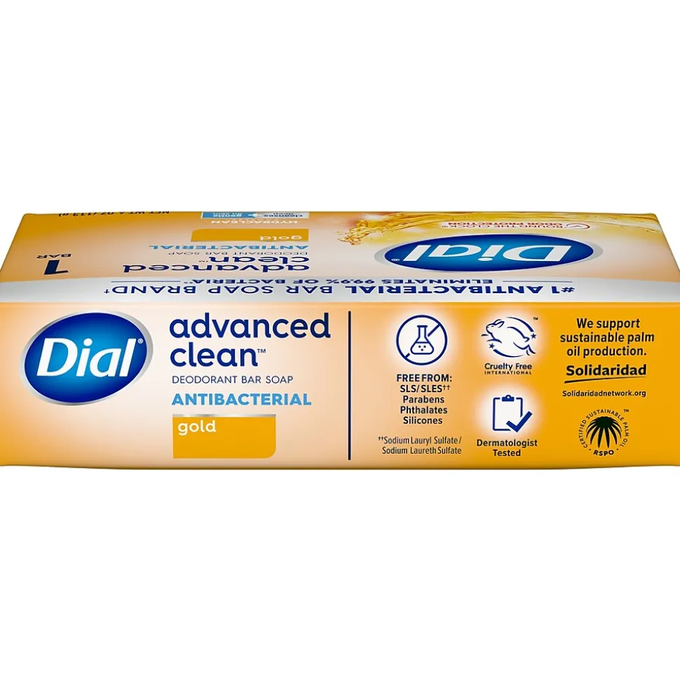 Dial Advanced Clean Antibacterial Bar Soap, Gold Scent, 36/Carton (00052336926172)