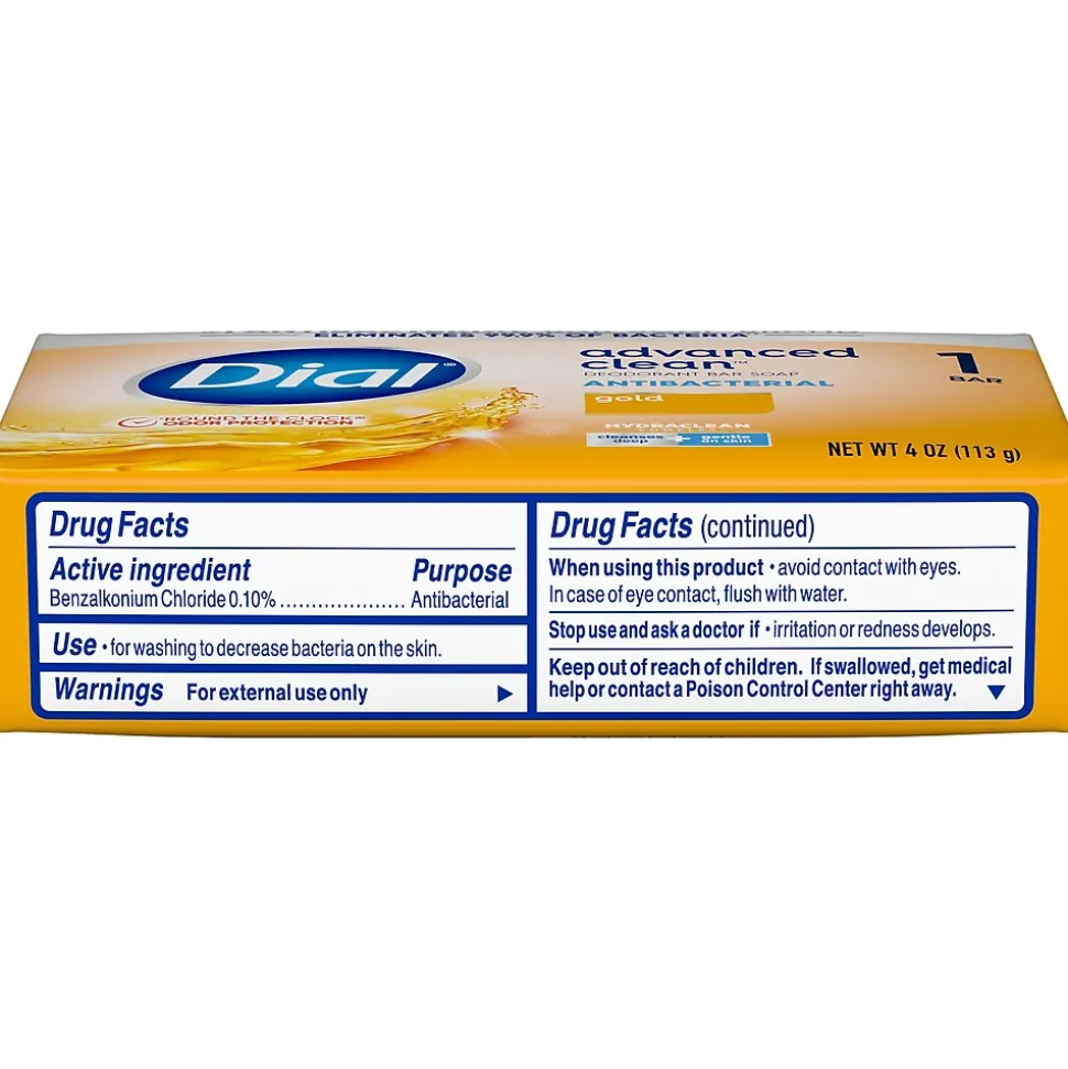 Dial Advanced Clean Antibacterial Bar Soap, Gold Scent, 36/Carton (00052336926172)