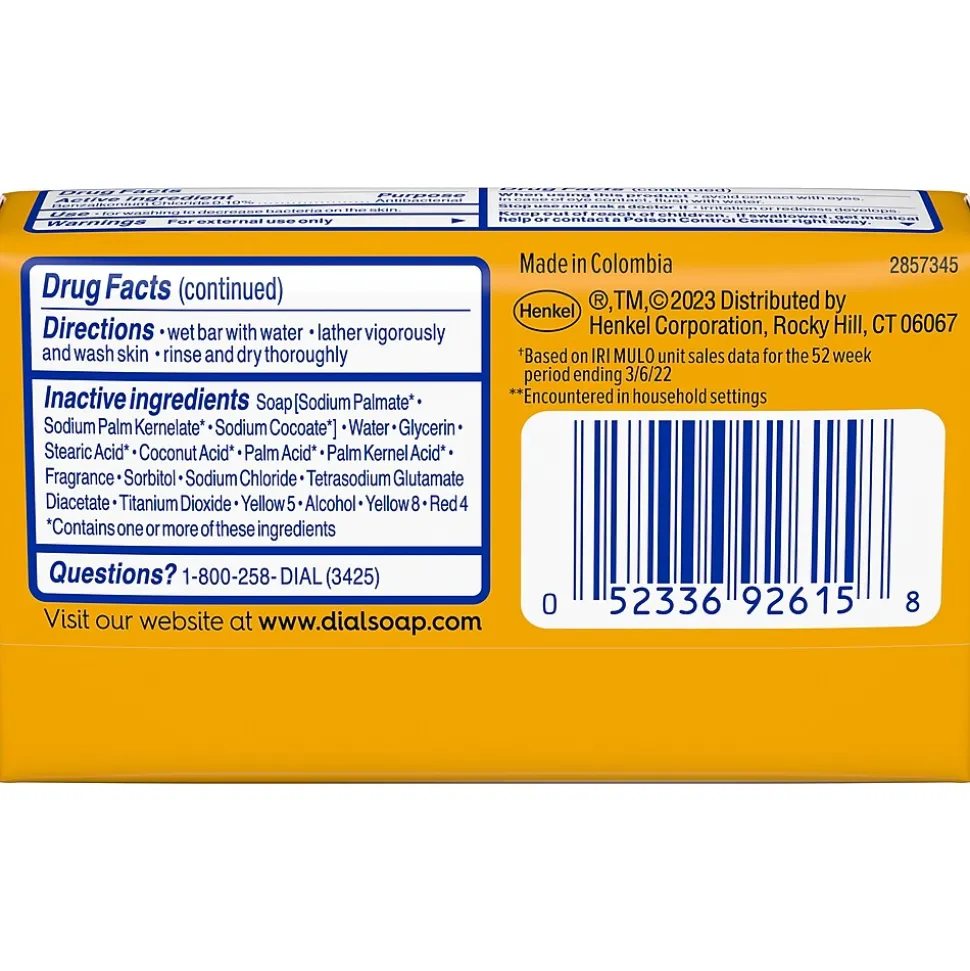 Dial Advanced Clean Antibacterial Bar Soap, Gold Scent, 36/Carton (00052336926172)