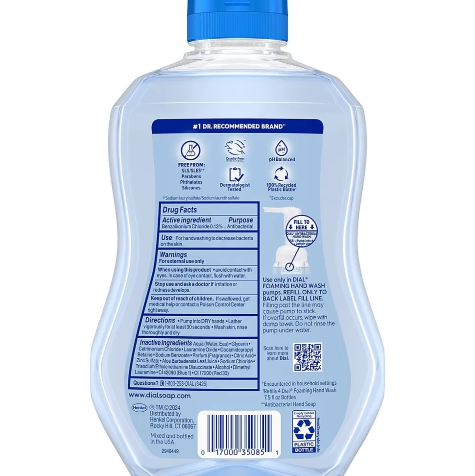 Dial Antibacterial Defense Foaming Hand Soap Refill, Spring Water Scent, 30 Fl. Oz. (17000350875)