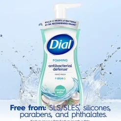 Dial Antibacterial Foaming Hand Soap, Coconut Water Scent, 8/Carton (017000347158)