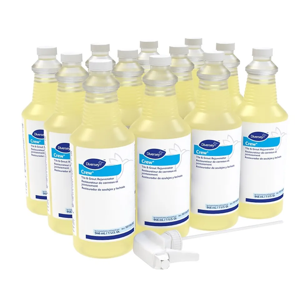 Diversey Crew Tile & Grout Rejuvenator, Chlorine Scent, 32 oz., 12/Carton (101104392)