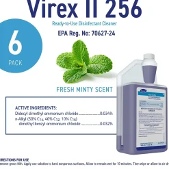 Diversey Virex II 256 One-Step Disinfectant Cleaner and Deodorant, 32 oz., 6/Carton (04331.)