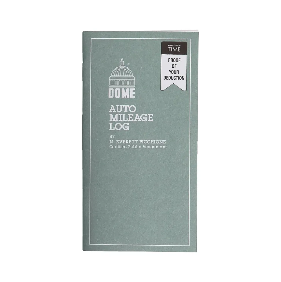 Dome Auto Mileage Log Record Book, 3.25" x 6.25", Gray (770)
