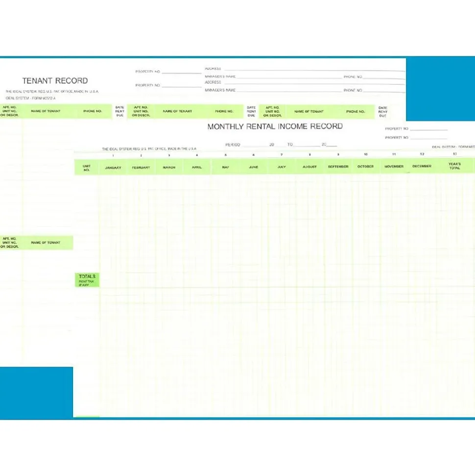 Dome Rental Property Record Book, Red, 60 Pages, 8 1/2" x 11"