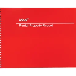 Dome Rental Property Record Book, Red, 60 Pages, 8 1/2