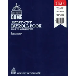 Dome Short-Cut Payroll Book, 8 Columns, 11.25" x 8.75", Navy (650)