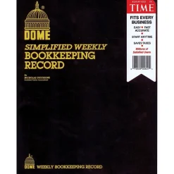 Dome Simple Weekly Bookkeeping Record, 8.75" x 11.25", Black (600)