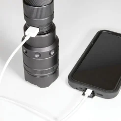 Dorcy 4,000-Lumen Pro Water-Resistant LED Rechargeable Flashlight with Built-in Power Bank, Gray (41-2611)