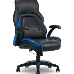 Dormeo Ergonomic Faux Leather Swivel Manager's Chair, Blue (60030-BLU)