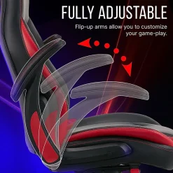 Dormeo Vantage Ergonomic Bonded Leather Swivel Manager Chair, Black/Red (60030-RED)