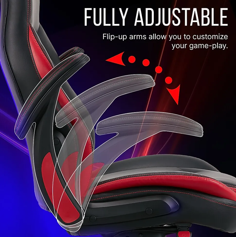 Dormeo Vantage Ergonomic Bonded Leather Swivel Manager Chair, Black/Red (60030-RED)