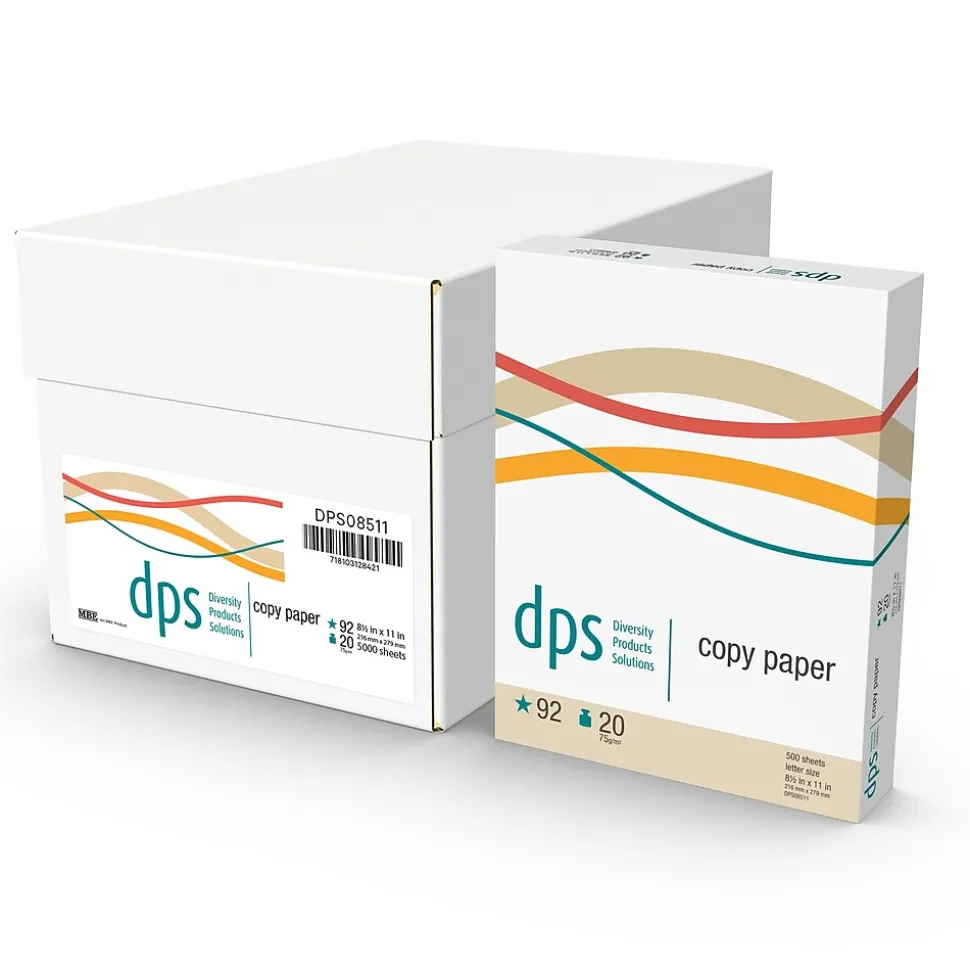 DPS by Staples 8.5" x 11" Copy Paper, 20 lbs., 92 Brightness, 500/Ream (DPS08511)